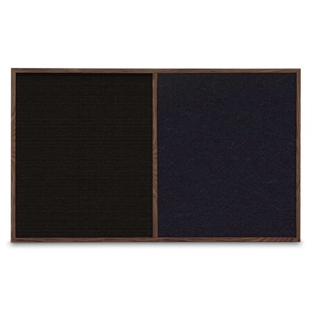 United Visual Products Single Door Radius Corkboard, 36"x36", Bla, UV7002RC-BLACK-RUBBER UV7002RC-BLACK-RUBBER